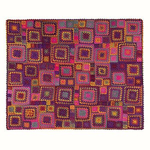 ランダムスクエアブランケット＜43OR＞（編み物 材料セット）