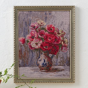 刺しゅうで描くアート ～画家たちが愛した花～